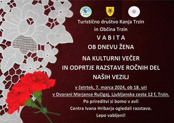 Kulturni večer in odprtje razstave ročnih del vezilj