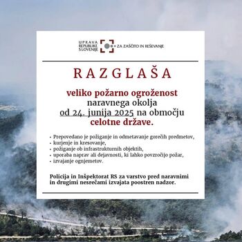 Velika požarna ogroženost naravnega okolja