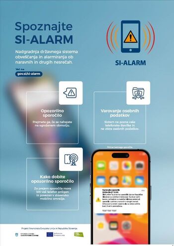 Obvestilo o javnem testiranju sistema SI-ALARM, v soboto, 27. 9. 2025