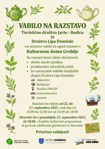 Društvo Lipa Domžale v sodelovanju s Turističnim društvom Jarše-Rodica vabi na razstavo