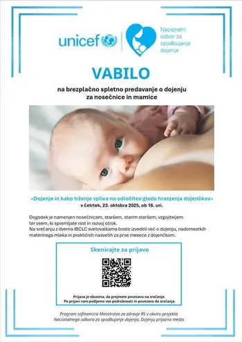 Brezplačno spletno predavanje o dojenju za nosečnice in mamice