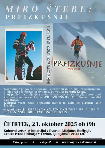 Predstavitev knjige Mira Štebeta: PREIZKUŠNJE