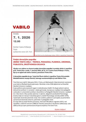 Podpis donacijske pogodbe in predaja zbirke Tineta Orla