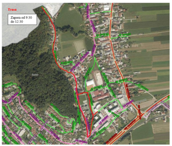 Popolna zapora dela občinskih cest zaradi izvedbe teka Petra Levca, dne 25. 4. 2026