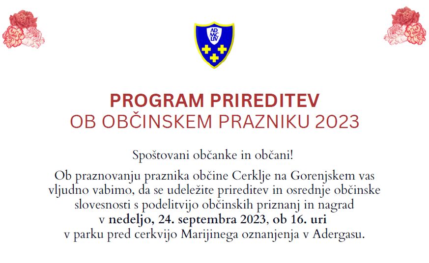 PROGRAM PRIREDITEV OB OBČINSKEM PRAZNIKU 2023