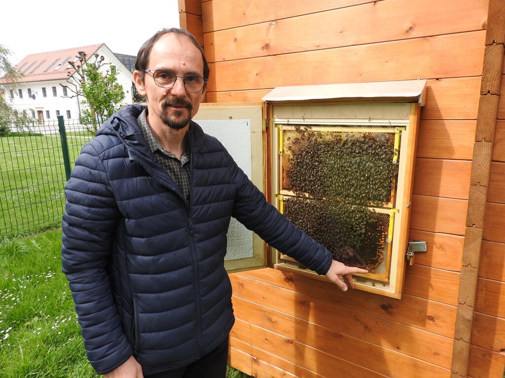 Mladi so si z zanimanjem ogledali učni čebelnjak