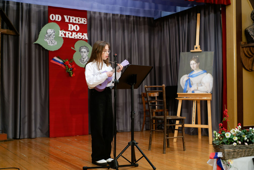 Šopek poezije ob kulturnem prazniku Od Vrbe do Krasa, ki je potekal v dvorani v Adergasu