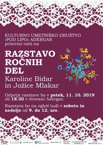 Razstava ročnih del Karoline Bidar in Jožice Mlakar