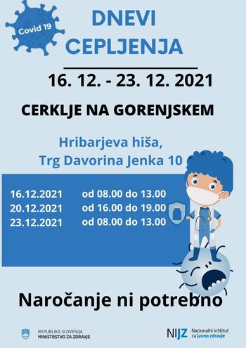 DNEVI CEPLJENJA in hitro testiranje - dne 16.12, 20.12. in 23.12.2021
