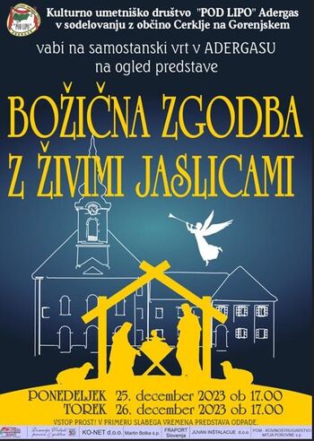 BOŽIČNA ZGODBA Z ŽIVIMI JASLICAMI