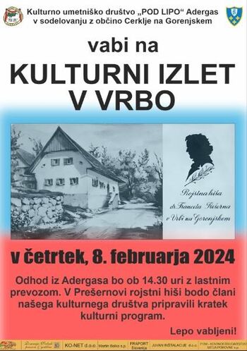 Vabilo na kulturni izlet v Vrbo
