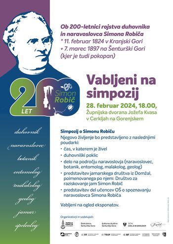 Ob obeležitvi 200 letnice rojstva duhovnika in naravoslovca Simona Robiča - Simpozij