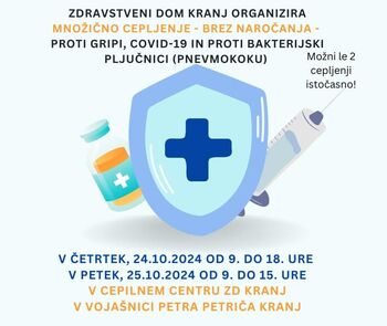 Obvestilo Zdravstvenega doma Kranj - množično cepljenje Obvestilo Zdravstvenega doma Kranj - množično cepljenje