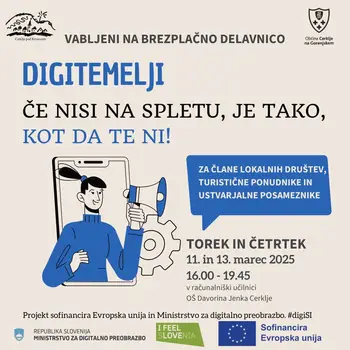 Vabljeni na brezplačno delavnico DigiTEMELJI: Če nisi na spletu, je tako, kot da te ni!