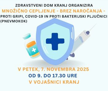 Obvestilo OZG - Cepljenje proti GRIPI, COVID-19 in bakterijski pljučnici