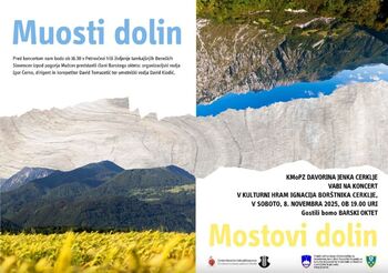 MOSTOVI DOLIN - skupni koncert KMoPZ Davorina Jenka in Barskega okteta, 08.11.2025 ob 19.00