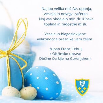 Velikonočno voščilo župana Franca Čebulja