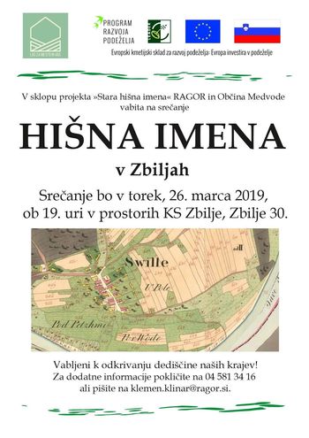 Srečanje "Stara hišna imena" v krajevni skupnosti Zbilje