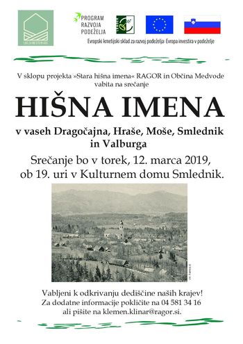 Srečanje "Stara hišna imena" v krajevni skupnosti Smlednik