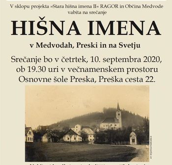 Srečanje "Stara hišna imena" v mestu Medvode