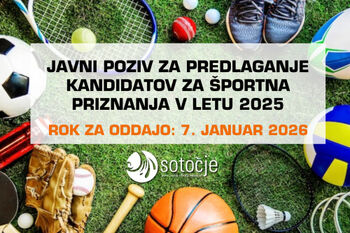 JAVNI POZIV ZA PREDLAGANJE KANDIDATOV ZA ŠPORTNA PRIZNANJA V LETU 2025