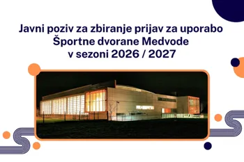 Javni poziv za uporabo Športne dvorane v Medvode za sezono 2026/2027