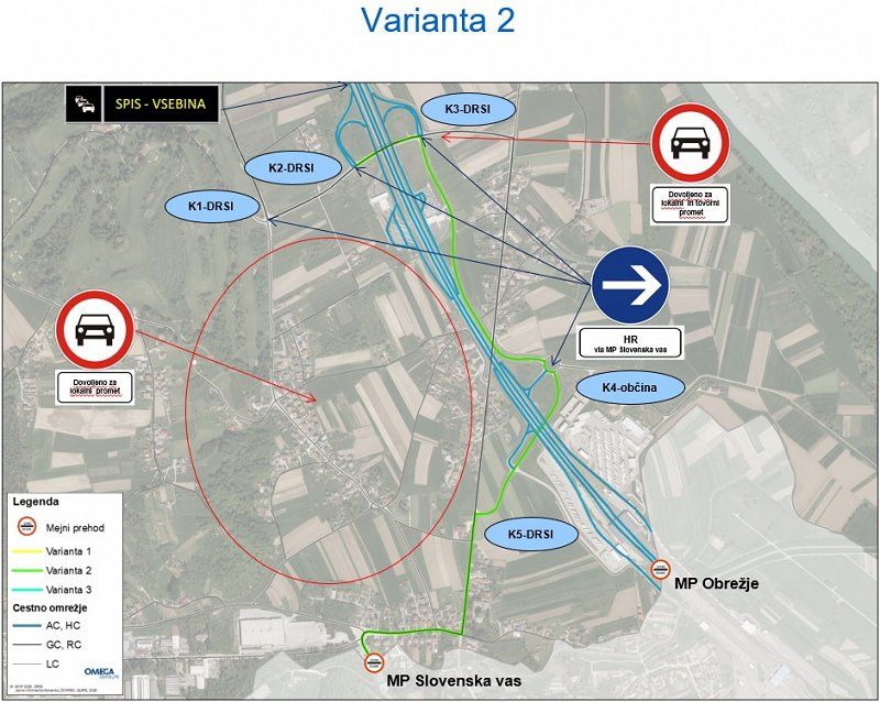 Nova prometna signalizacija za razbremenitev lokalnih cest v smeri mejnega prehoda Slovenska vas