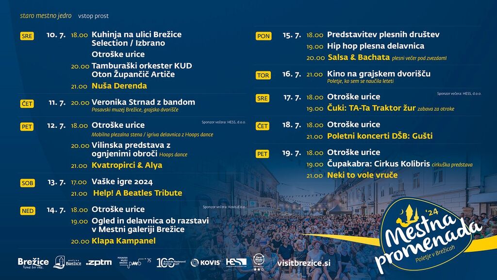 Zapora ceste v mestnem jedru od 9. do 20. 7. 2024 zaradi Mestne promenade