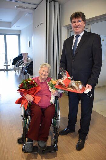 Župan voščil jubilantki Mariji Lubšina iz Krške vasi