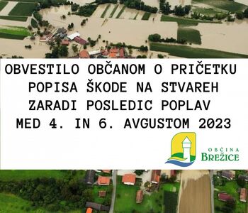 Popis škode na stvareh zaradi posledic poplav med 4. in 6. avgustom 2023
