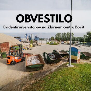 Obvestilo o evidentiranju vstopov na Zbirnem centru Boršt