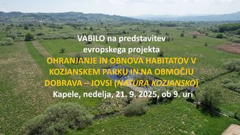 Vabilo na predstavitev projekta Natura Kozjansko - Jovsi, nedelja, 21. 9. 2025