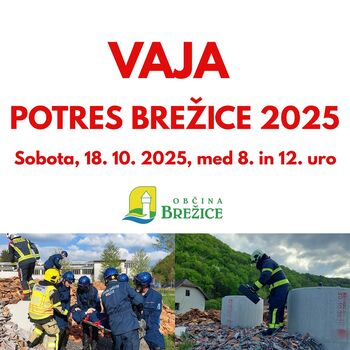 Obvestilo o vaji POTRES BREŽICE 2025