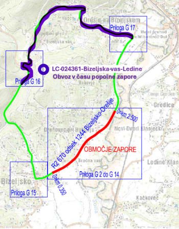 Obvestilo o podaljšani zapori državne ceste Bizeljsko- Orešje Obvestilo o podaljšani zapori državne ceste Bizeljsko- Orešje