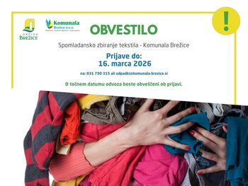 Komunala Brežice organizira spomladansko čiščenje tekstila