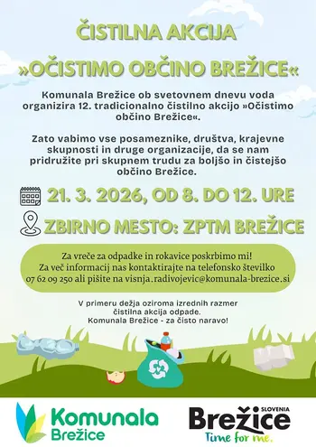 Vabljeni na čistilno akcijo OČISTIMO 'OBČINO BREŽICE - sobota, 21. 3. 2026 Vabljeni na čistilno akcijo OČISTIMO 'OBČINO BREŽICE - sobota, 21. 3. 2026