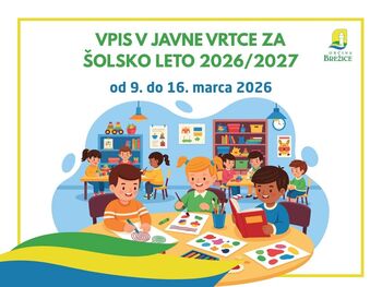 Vpis v javne vrtce za šolsko leto 2026/27