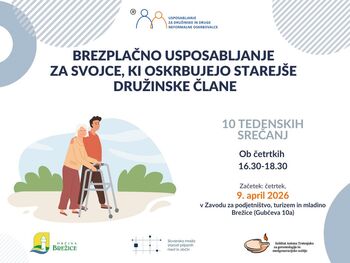Na voljo še nekaj prostih mest za usposabljanje za svojce, ki skrbijo za starejše, bolne ali onemogle družinske člane