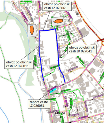 Obvestilo o delni zapori ceste na odseku Černelčeve ceste v času od 20. 4. 2026 do 1. 6. 2026