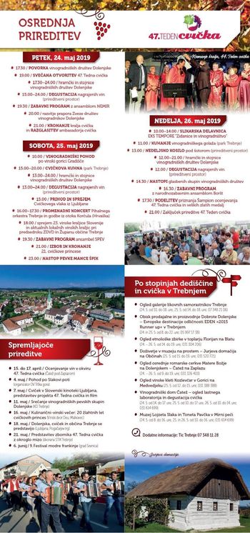 Program za 47. teden Cvička v Trebnjem