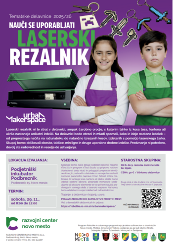 TEMATSKE DELAVNICE: NAUČI SE UPOPRABLJATI LASERSKI REZALNIK TEMATSKE DELAVNICE: NAUČI SE UPOPRABLJATI LASERSKI REZALNIK