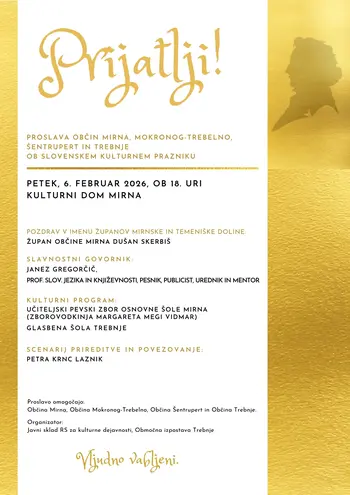 PRIJATLI! MEDOBČINSKA PROSLAVA OB SLOVENSKEM KULTURNEM PRAZNIKU