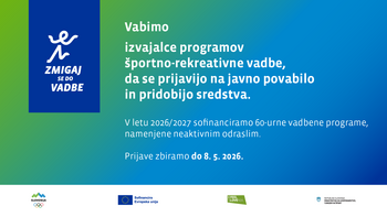 OLIMPIJSKI KOMITE SLOVENIJE OBJAVIL POVABILO ZA IZVAJALCE VADB