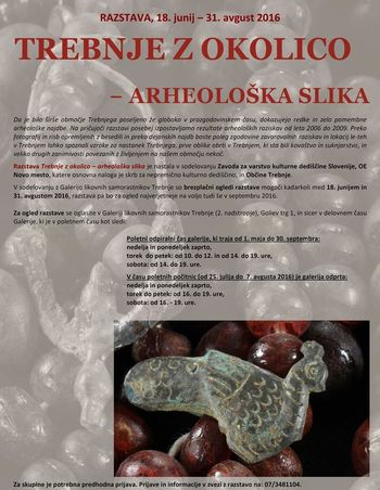 Vabilo na ogled razstave Trebnje z okolico - arheološka slika