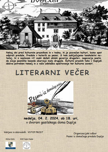 LITERARNI VEČER 'PESMI IZ DOMAČEGA PREDALA'