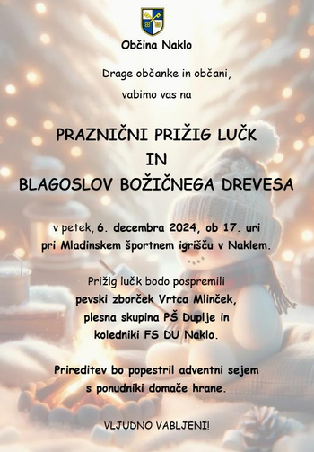 PRAZNIČNI PRIŽIG LUČK IN BLAGOSLOV BOŽIČNEGA DREVESA