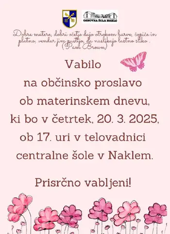 PROSLAVA OB MATERINSKEM DNEVU