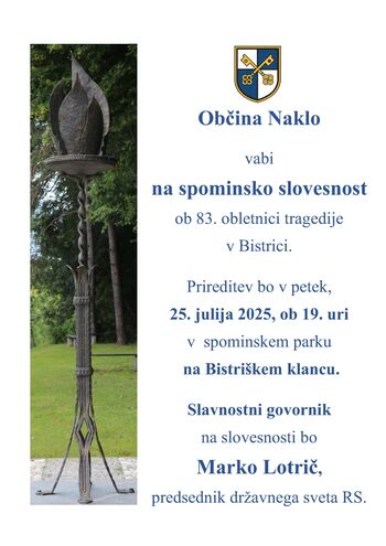 SPOMINSKA SLOVESNOST NA BISTRIŠKEM KLANCU