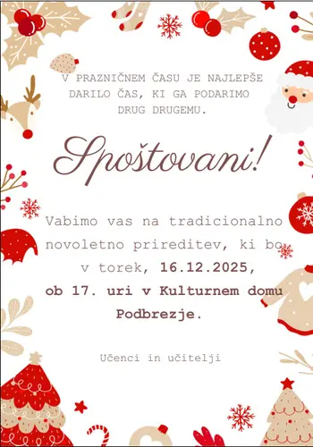 NOVOLETNA PRIREDITEV UČENCEV PŠ PODBREZJE