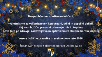 VESEL BOŽIČ IN SREČNO NOVO LETO 2026